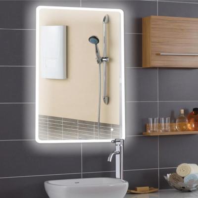 China 500*700mm/600*800mm magnifying luxury style demister led vanity mirror wall bathroom vanity mirror for sale