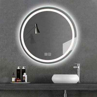 China Modern Style Vanity Touch Screen Adjustable Illumination Luxury Led Magnifying Bathroom Wall Mounted Fog Light Mirror for sale