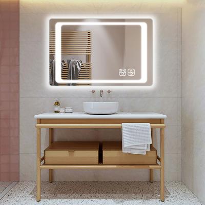 China Modest Style Magnifying Wash Basin Wall Mounted Mirror Led Bathroom Mirror for sale