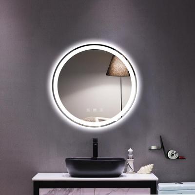 China Magnifying Frameless Round Bath Mirror Illuminated Led Light Bathroom Mirror With Led Light for sale