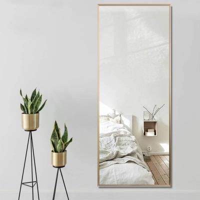 China Bright Hot Selling High Quality Brushed Metal Frame Led Rectangular Integral Mirror for sale