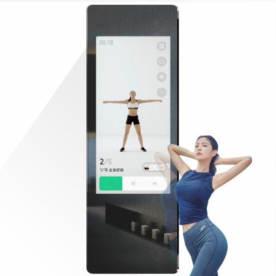 China Customized Magic Smart Home Magnifying Mirror LCD Display Interactive Digital Fitness Mirror Gym Exercise Mirror for sale