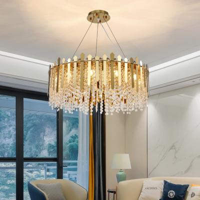 China Modern Gold Modern Living Room Gold Luxury Home Dining Table Lamp Ceiling Crystal Chandelier for sale