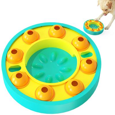 China Stored Travel Round Silicone Puzzle Slow Feeding Portable Pet Pharyngeal Bowl for sale