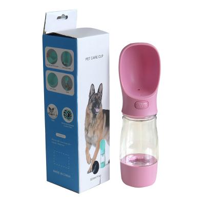 China 2022 Hot Sale Stocked 320ml Eco-friendly Portable Pet Travel Water Bottle With Poop Bag 2 In 1 Dog Water Bottle for sale