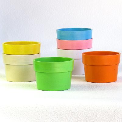 China Fiber minimalist bamboo flowerpot succulent plant thickening breathable color can be customized flower pots for sale