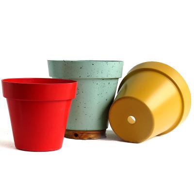 China Large Minimalist Bamboo Fiber Degradable Indoor Flower Pot With Drainage Hole for sale