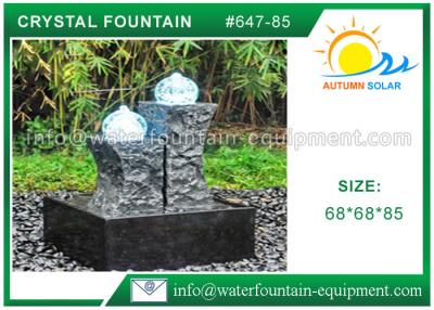 China Carved Granite backyard Water Fountains Glass Crystal Balls For Decoration for sale