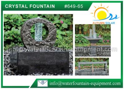 China Decorative Feng Shui Cast Stone Garden Fountains With Crystal Glass Column for sale