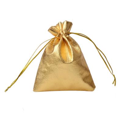 China 7*9cm Recyclable Silver / Gold Color Organza Bags Candy Bags Metallic Foil Organza Pouches Christmas Wedding Party Favor Gifts Candy Bags for sale