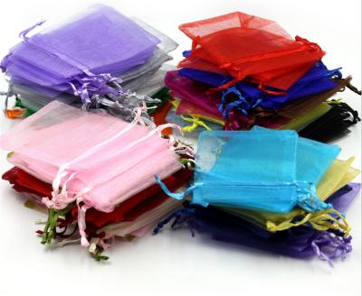 China High Quality Favor Pouches Jewelry Gift Drawstring White Organza Gem Bags 7*9CM for sale