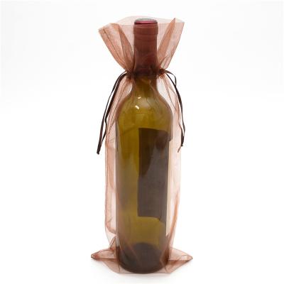 China Wholesale Fancy Recyclable Christmas Organza Mesh Organize Wine Bottle Net Bag for sale