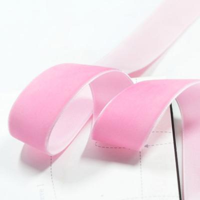 China Wholesale 3mm-50mm Plain Single Face Stretch Nylon Velvet Ribbon For Garment Accessories for sale