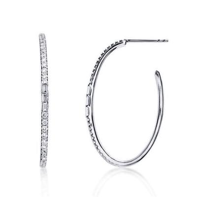 China Perfect Quality Big Huggie Circle Hoops Luxury Environmental Friendly Round Zircon Earrings Hinged Hinged Thin Hoop Earrings for sale