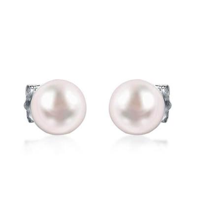 China Luxury Women Big Diamond Zircon Pearl Stud Earrings Fashion Style High Quality Environmental Friendly New for sale