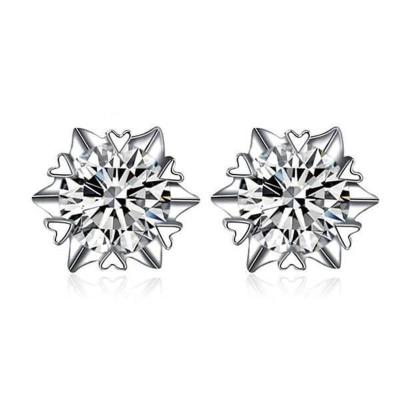 China Luxury High Quality Environmental Friendly Diamond Earrings Real Natural Diamond 10K Solid Gold Stud Earrings for sale