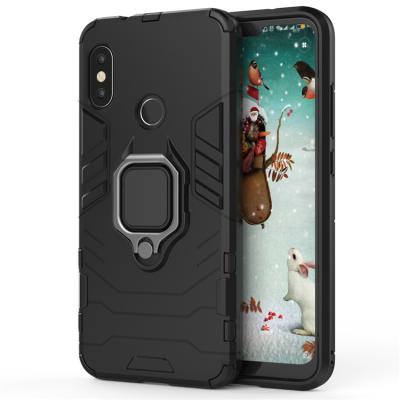 China Luxury Mobile Phone Accessories For Shockproof Finger Ring Car Phone Holder Fundas Xiomi Redmi 6 pro Xiaomi Redmi pro Note 6 cover case for sale