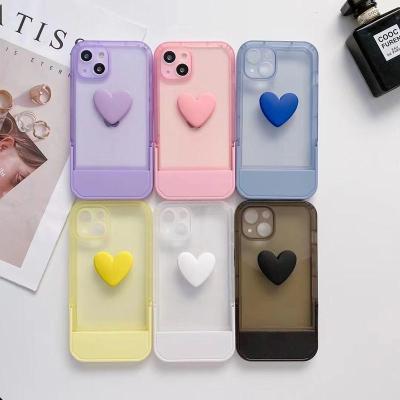 China Ins Style Fashion Shockproof Phone Case With Colorful TPU Stand Holder Soft Silicone Case Cover For iPhone 11 12 13 14 Pro Max for sale