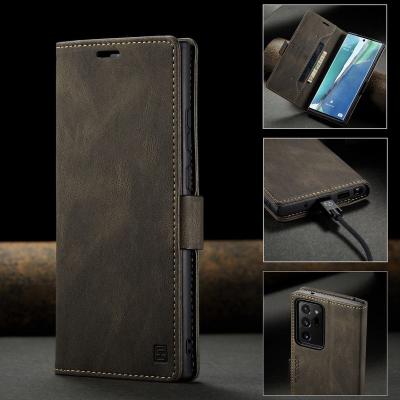 China Business/Vintage For Samsung Galaxy Note 20 Case Ultra S8 S9 S10 Plus S20 Card Fe Flip Cover Luxury Leather Business Magnetic Wallet Case for sale