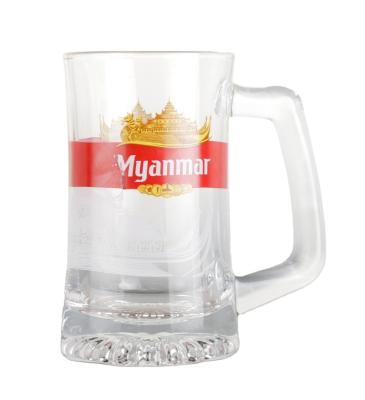 China Beer Glass Mug Personalized Custom Logo Printed Clear Soda Beer Drinking Glasses 16oz Glass Mugs For All Beverages for sale