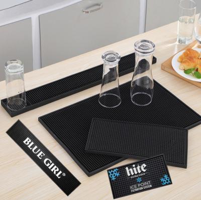 China Eco-friendly OEM Sustainable Bar Mat Soft PVC Bar Runner Embossed Logo Branded Bar Mats for sale