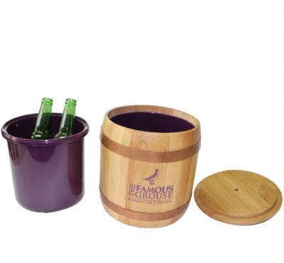 China BACARDI Small Sustainable Wooden Ice Bucket Beer Rack for sale