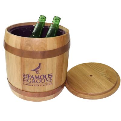 China Sustainable Food Grade Wooden Ice Bucket Beer Ice Bucket Beer Rack For Bar for sale