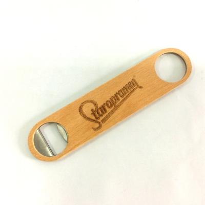 China BUDLIGHT 100% Baseball Design Sustainable Wooden Bottle Opener For Outdoor for sale