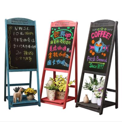 China Frame Wood Double Sided Black Finish Marking A Frame Blackboard Standing A for sale