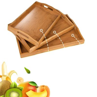 China Drinkable Rustic Rectangular Wooden Chevron Breakfast Serving Tray With Cutout Handles - 16 X 12 Inch for sale