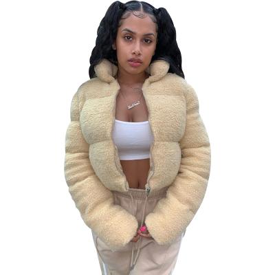 China New Arrival Fashion Women's High Quality Faux Fur Coat Lady Zipper Winter Wool Ditch Coat Parka Women Viable for sale