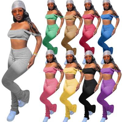 China S-dress1090D Breathable Fashion Women Clothing Stacked Leggings 2 Piece Set for sale