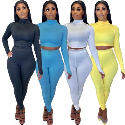 China Solid 2 Piece Set Anti-pilling Women Sportswear Outfits Two Piece Women Jogging Suits Fall Clothing For Women for sale