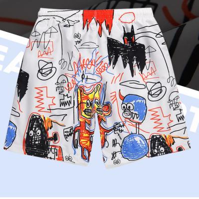 China New Trend Men's Summer Casual Men's Casual Shorts Graffiti QUICK DRY Custom White Rope Printing for sale