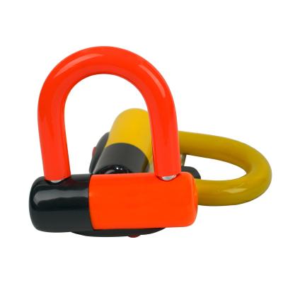 China BOLIFU U Shape Anti-theft Hot Selling Red Yellow Lock With Two Keys Anti-theft U Shaped Solid Padlock for sale