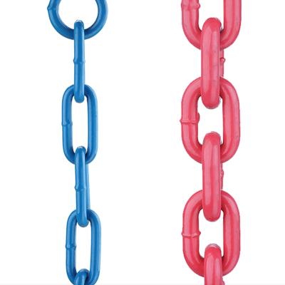 China Widely Used BOLIFU Amazon Color Powder Coating Chain Alloy Steel Swing Chain Plastic Coating Top Clog Welded Chain for sale