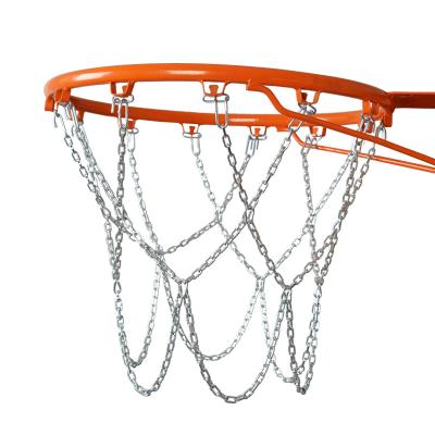 China BOLIFU Gym 3mm Basketball Net Silver Chain Metal Basketball Net Sliver Chain Color Net Basketball Net for sale