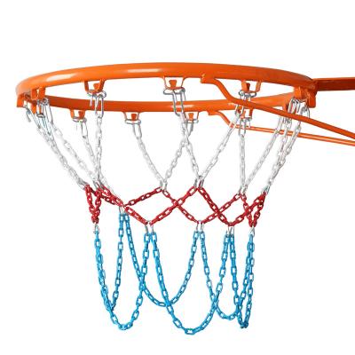 China BOLIFU Gym 3mm Red White Blue Powder Coated Indoor Outdoor Basketball Basketball Net Chain Metal Rim Net for sale