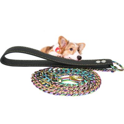 China BOLIFU Amazon Lights Top Claw Collar Colorful Adjustable 316L Stainless Steel Dog Leash Collar for sale