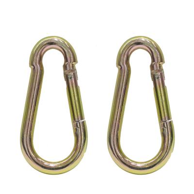 China BOLIFU Heavy Industry Galvanized Wholesale Yellow Snap Hook Spring Gold Color Climbing Button Carabiner for sale