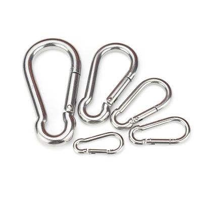 China BOLIFU Heavy Industry 316 Stainless Steel Spring Break Hook Rising Carabiner Clips Metal Hook Steel Snap Carabiner for sale