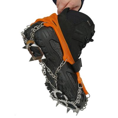 China Hot Selling BOLIFU 12 Teeth Anti-Slip Snow Ice Ice Snow Climbing Spikes Factory Outdoor Climbing Chain Cleats With Strap for sale