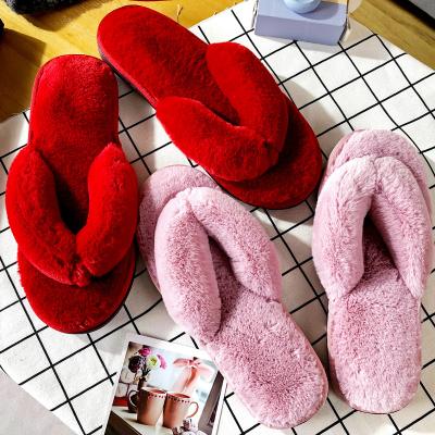 China New Fashion Trend Fashion Autumn Winter Fur Slipper Plus Size Faux Fur Slides Sandal Fashion Warm Woolen Home Slippers for sale