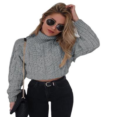 China 2021 Autumn Winter Women's Anti-pilling Long Sleeve High Neck Solid Color Knitted Top Sweaters For Women Cashmere Women's Plus Size Sweaters for sale