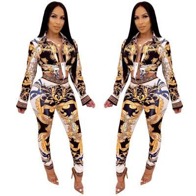 China 2021 Hot Selling QUICK DRY Clothing Leisure Shirt And Pencil Pants Women Fall Two Piece Set Autumn Two Piece Women Clothing for sale