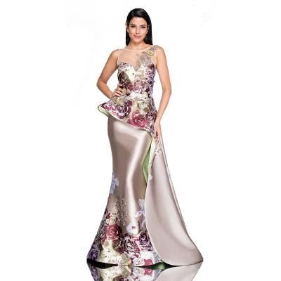 China 2021 Hot Sale Banquet Temperament New Design Anti-wrinkle Annual Meeting Printed Embroidered Women Dress Long Prom Dresses Party Dress for sale