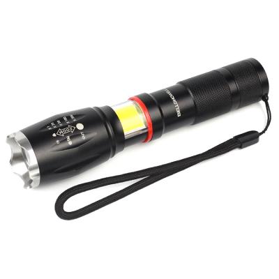 China Wholesale High-strenght Aerospace Aliminum Alloy Portable Zoomable Flashlight with 18650 Lanyard or MR White and Red LED Dry Battery Power Torch Light for sale