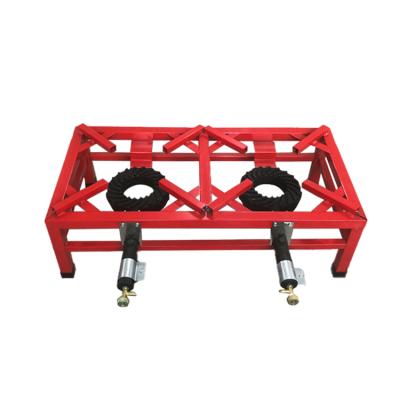 China Hotel Outdoor Two-Burner Camping Grill Gas Stove Cast Cooking Iron Gas Burner for sale