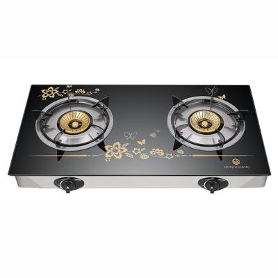 China Easy To Clean Tempered Glass For Kitchen Appliances And Stoves Hot Sale Double Burner Gas Stove Price for sale