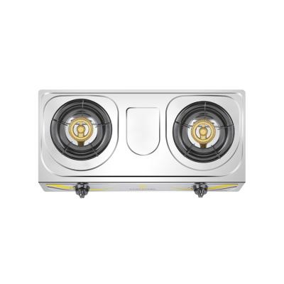 China Easy To Clean 2021 Hot Sale Good Quality Stainless Steel Cheap Double Gas Cooker for sale